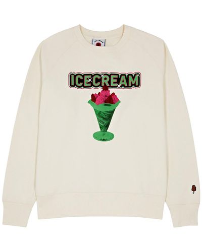 ICECREAM Ice Sundae Printed Cotton Sweatshirt - White