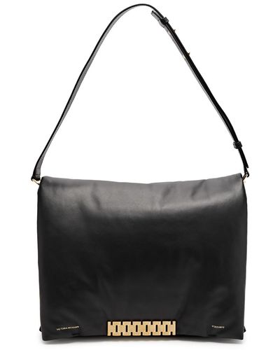 Victoria Beckham Jumbo Chain Padded Leather Shoulder Bag - Black