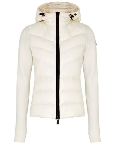 Moncler Quilted Shell And Fleece Jacket - White