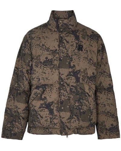Represent Camouflage-print Quilted Shell Gilet - Brown