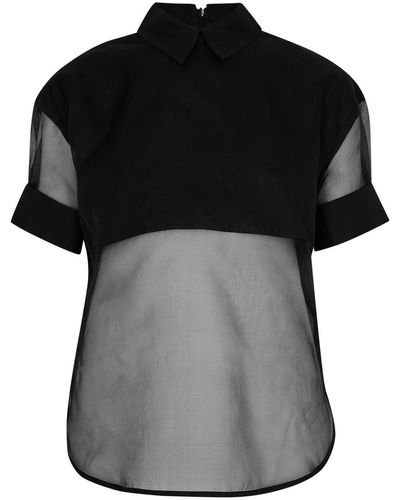 Foemina Juniper Silk-Organza Shirt - Black
