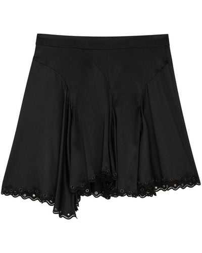 Isabel Marant Awen Eyelet-embellished Silk Mini Skirt - Black