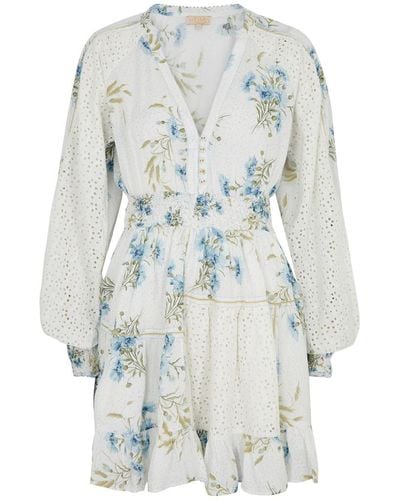 byTiMo Patchwork Cotton-Blend Mini Dress - White