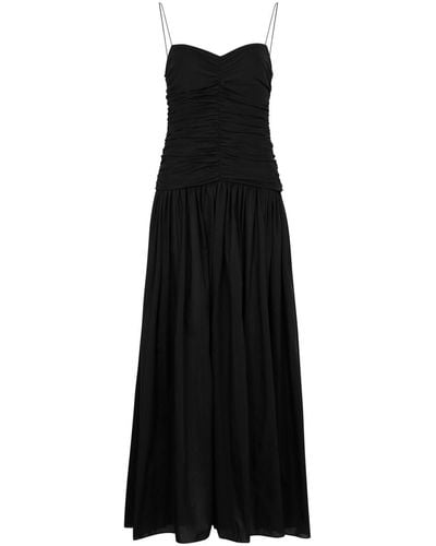 Matteau Cotton And Silk-blend Maxi Dress - Black