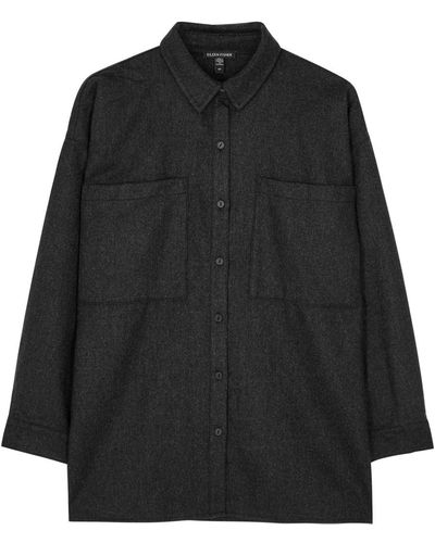 Eileen Fisher Wool Shirt - Black