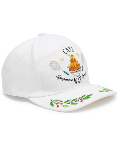 Casablancabrand Laurel Logo-Embroidered Cotton Cap - White