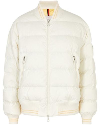 Moncler Argo Quilted Shell Bomber Jacket - White