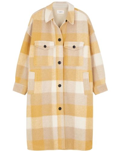 Isabel Marant Fontizi Checked Flannel Coat - Yellow