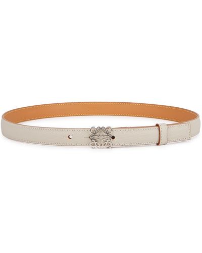 Loewe Anagram Stone Leather Belt - White