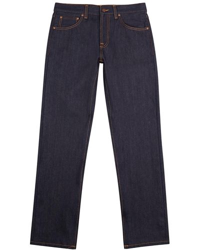 Nudie Jeans Gritty Jackson Straight-Leg Jeans - Blue