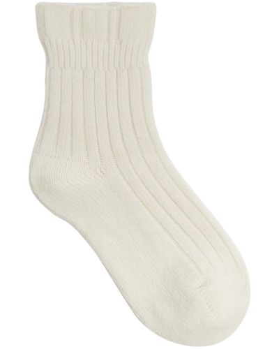 FALKE Bedsock Rib Wool-Blend Socks - White