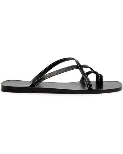The Row Link Leather Sandals - Black
