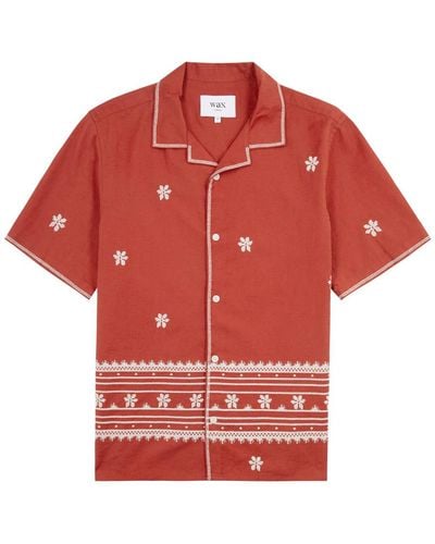 Wax London Didcot Embroidered Cotton-blend Shirt