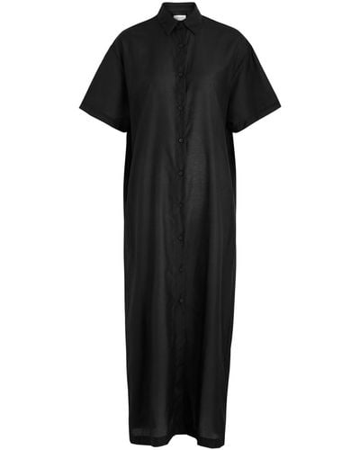 Matteau Cotton And Silk-Blend Shirt Dress - Black