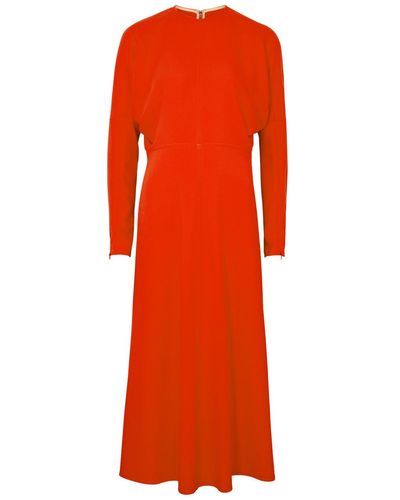 Victoria Beckham Paneled Midi Dress - Orange