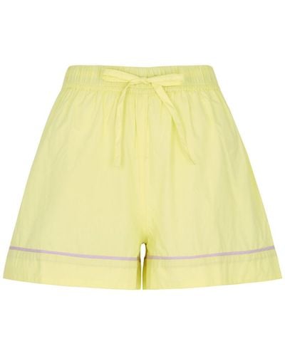 Damson Madder Kitty Cotton-Poplin Shorts - Yellow
