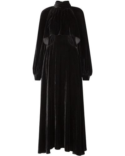 Christopher Kane Cut-out Velvet Gown - Black