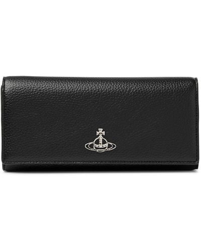 Vivienne Westwood Orb Grained Faux Leather Wallet - Gray