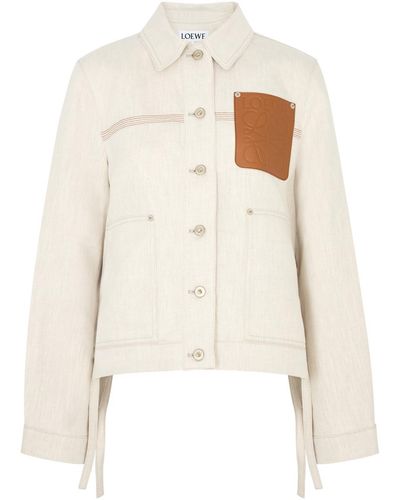 Loewe Workwear Logo Cotton-Blend Jacket - Natural