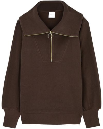Varley Vine Half-zip Stretch-cotton Sweatshirt - Brown
