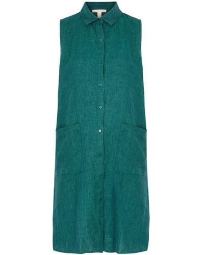 Eileen Fisher Linen Shirt Dress - Green