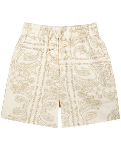 Les Deux Lesley Paisley-Print Shorts - Natural