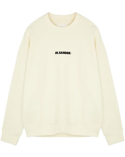 Jil Sander Off-white Logo Cotton Sweatshirt - Natural