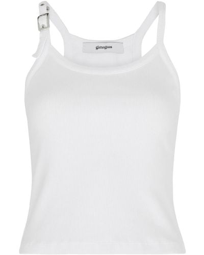 GIMAGUAS Nica Buckle Stretch-Cotton Tank - White