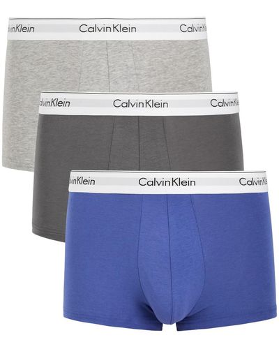 Calvin Klein Logo Stretch-Cotton Trunks - White
