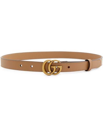 Gucci gg 2cm Leather Belt - White