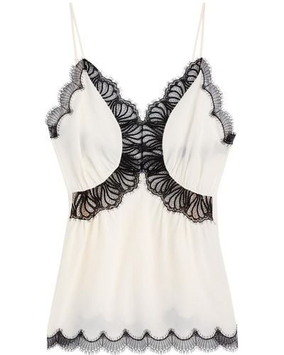 Stella McCartney Lace-Trimmed Silk Camisole Top - White
