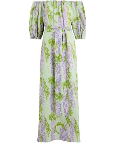 BERNADETTE Zaza Floral-Print Linen Maxi Dress - Green