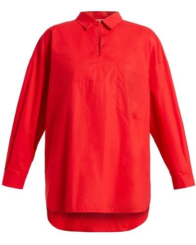 Marina Rinaldi Cotton Poplin Shirt - Red