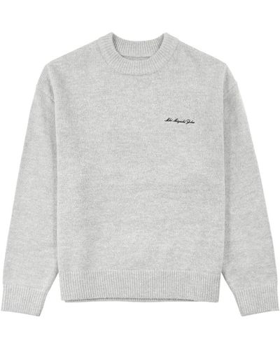 MKI Miyuki-Zoku Logo-embroidered Knitted Jumper - Grey
