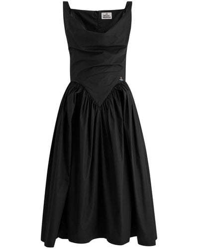 Vivienne Westwood Sunday Draped Cotton Midi Dress - Black