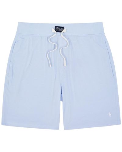 Polo Ralph Lauren Logo-Embroidered Stretch-Jersey Pajama Shorts - Blue