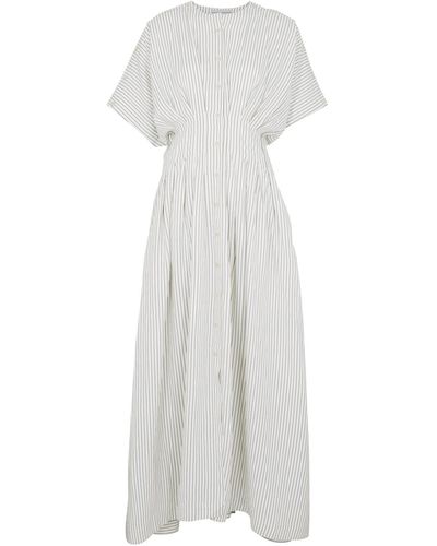 Palmer//Harding Exhale Striped Twill Maxi Dress - White