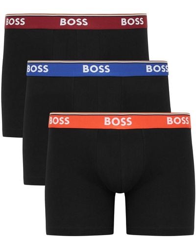 BOSS Power Stretch-Cotton Boxer Briefs - Black