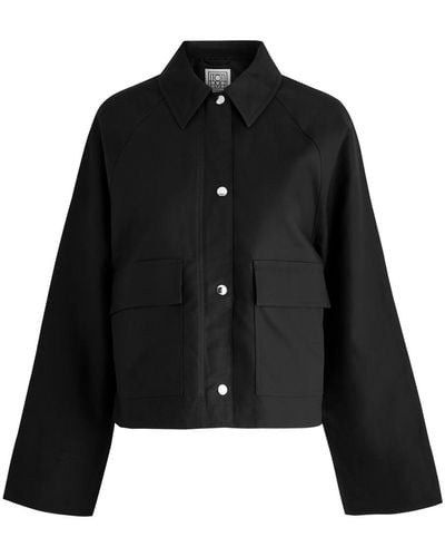 Totême Cropped Cotton Jacket - Black