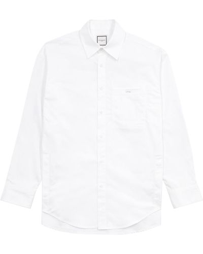WOOYOUNGMI Logo-Print Cotton-Poplin Shirt - White