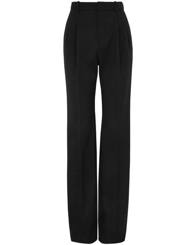 Saint Laurent Straight-Leg Wool Trousers - Black