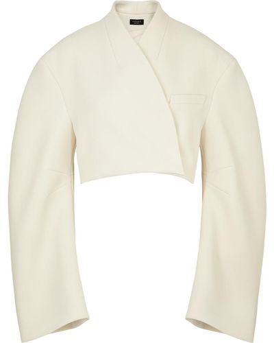 A.W.A.K.E. MODE A. W.a. K.e Mode Cropped Woven Jacket - White