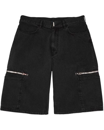 Givenchy Denim Cargo Shorts - Black