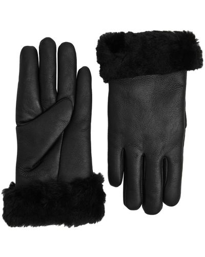 Dents Louisa Shearling-lined Leather Gloves - Black