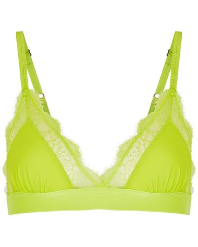 Love Stories Love Lace Lace-Trimmed Soft-Cup Bra - Green