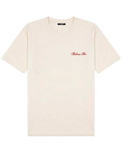 Balmain Printed Cotton T-shirt - White