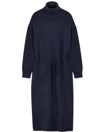Extreme Cashmere N°209 Attraction Navy Cashmere-blend Dress - Blue