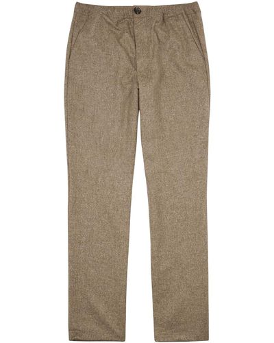 Oliver Spencer Morefields Taupe Straight-leg Wool Pants - Multicolor