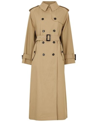Herno Double-breasted Cotton Trench Coat - Natural