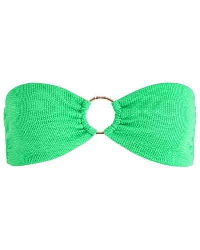 Melissa Odabash Melbourne Ribbed Bandeau Bikini Top - Green